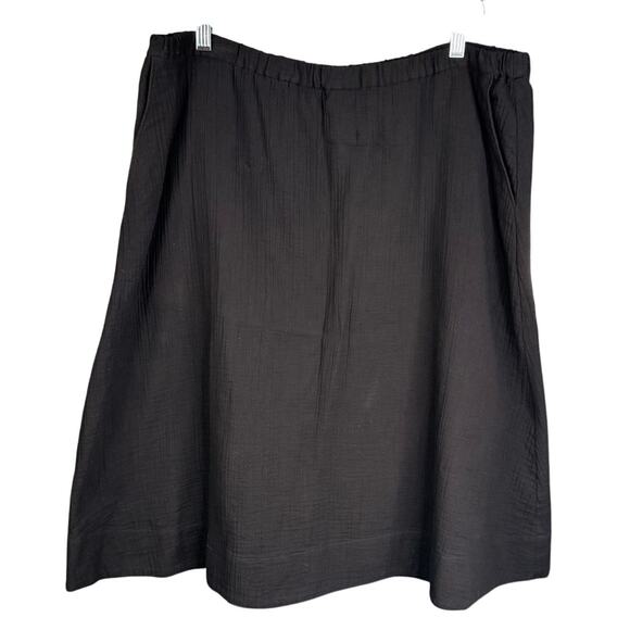 EILEEN FISHER Large Organic Cotton Gauze Pocket Skirt Quiet Luxury Minimalist - Picture 1 of 11